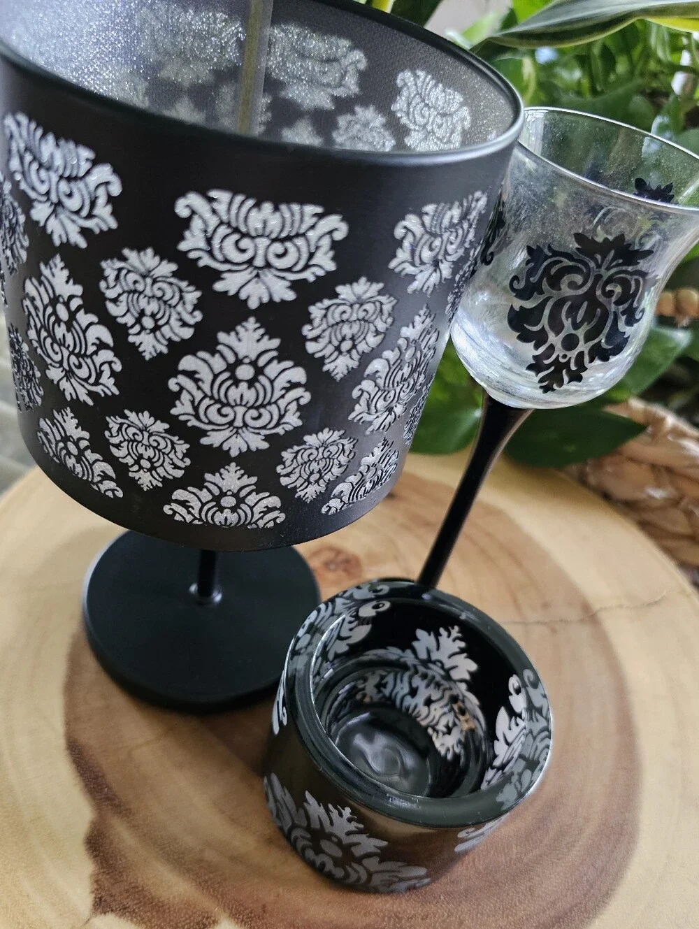 3PC Discontinued (2012) 'Forbidden' Collection Candle Votive Set by Partylite - Picture 3 of 7